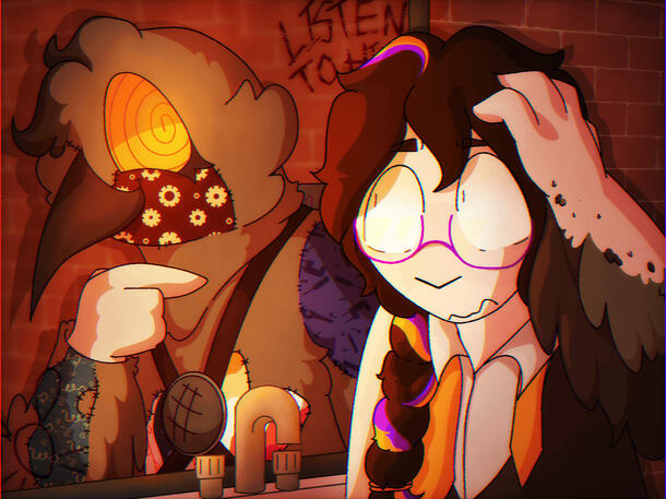 Shaded Halfbody + Extra Character of Pandy351&#39;s characters Molly and The Mockingbird